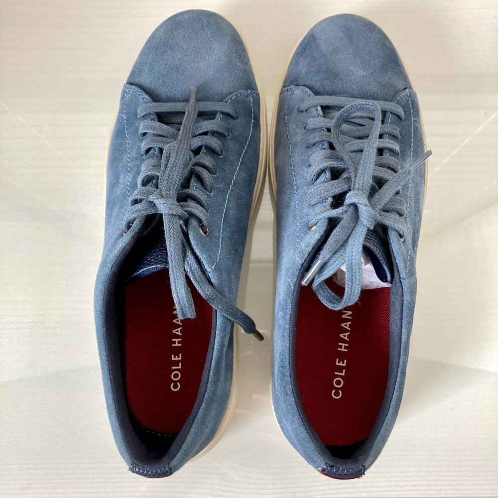 Cole Haan Grand Crosscourt Womens Size 8 Blue Suede Comfort Sneaker NWOB